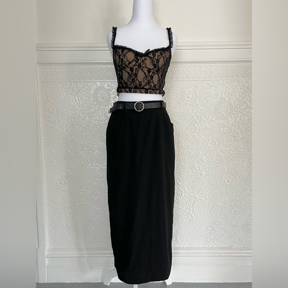 Saks Fifth Avenue Black Midi Pencil Skirt
